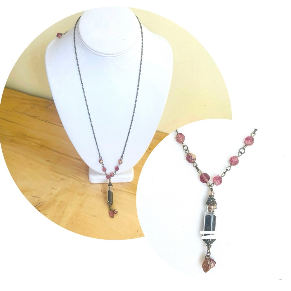 Necklace Pendant Artisan Vtg Intention Amulet Capsule Vial Witchcraft Talisman
